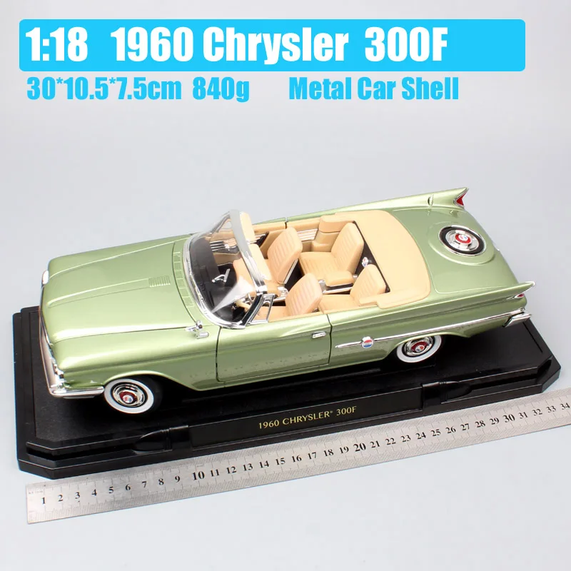 Брендовые винтажные Большие весы для автомобиля 1:18 бренды 1960 Chrysler 300F Lancia thema металлические модели автомобилей Diecasts& Toy транспортные средства miniaturas - Цвет: 1960 Chrysler 300F