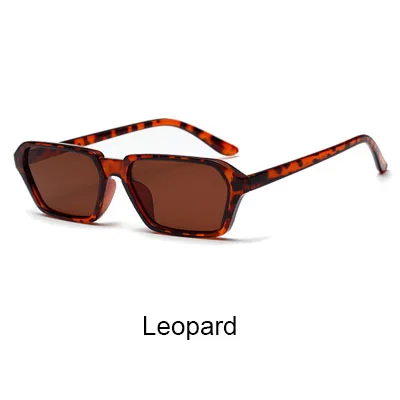 Leopard Женские солнцезащитные очки с небольшой квадратной оправой, роскошные, брендовые, дизайнерские, прозрачные, красные, Oculos De Sol Feminino 818505 - Цвет линз: Leopard