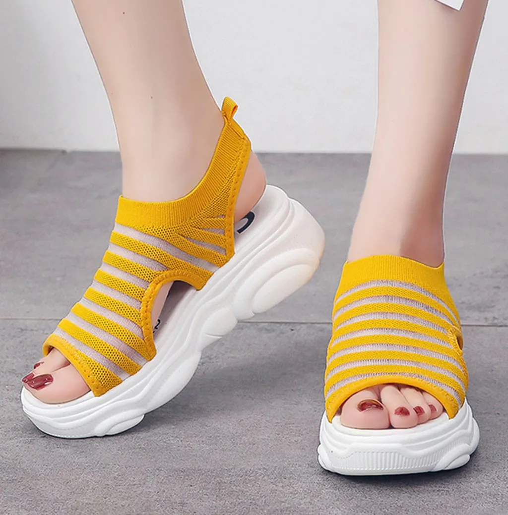 JAYCOSIN Women Sandals Summer New Female Shoes Wedge Comfortable Sandals Ladies Slip-on Sandals Breathable Sandalias 618W
