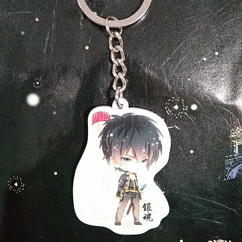 Брелок для ключей из аниме GINTAMA с серебряной душой Takasugi Shinsuke Gintoki Kagura Sadaharu
