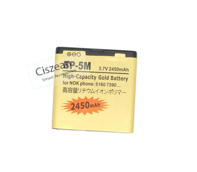 Ciszean 1x BP 5M BP5M 5 м Золото Замена Батарея для Nokia 7390 5610XM 5611XM 5700XM 5710XM 6110C 6200C 6220C 6500S 2450