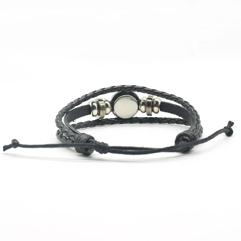 Модный подарок черный плетеный кожаный браслет с котом в стиле стимпанк