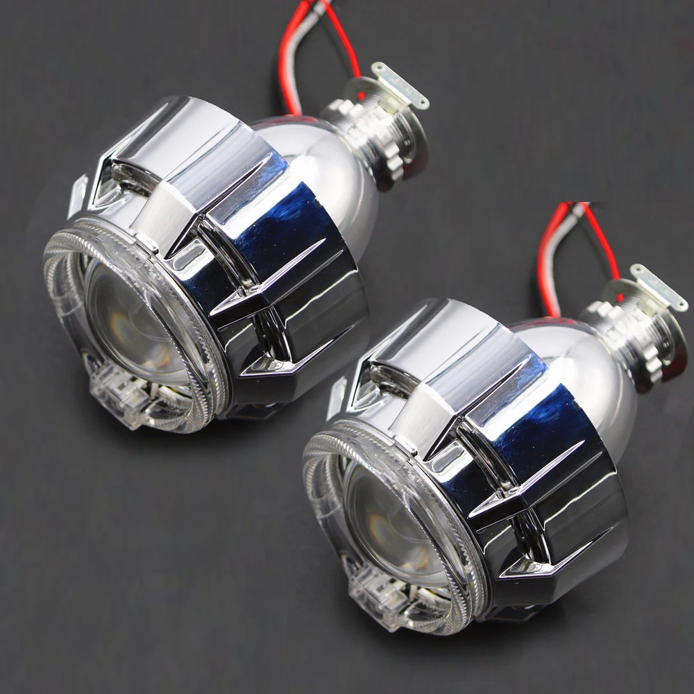 Новый vison 2 0 дюймов Bi xenon hid объектив проектора с DRL двойной ангельские глазки