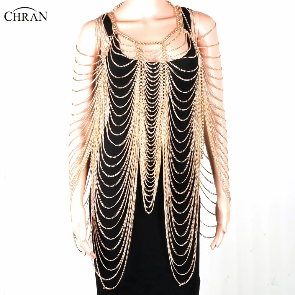 Chran Новое модное многослойное пляжное платье с кисточками и цепочкой без спинки