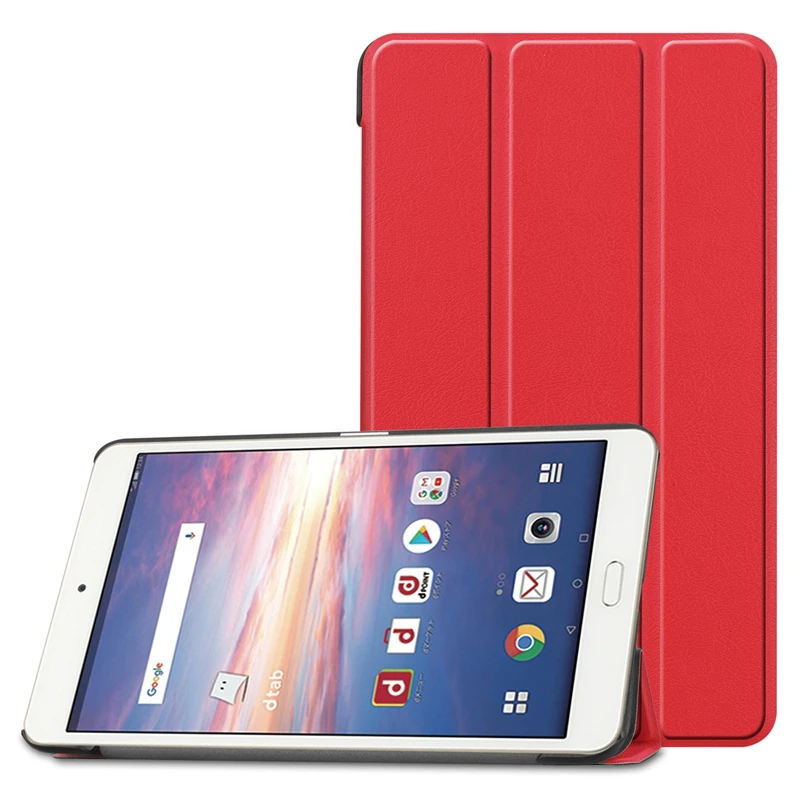 Ультратонкий чехол книжка из искусственной кожи для планшета Docomo Dtab Compact D 02K
