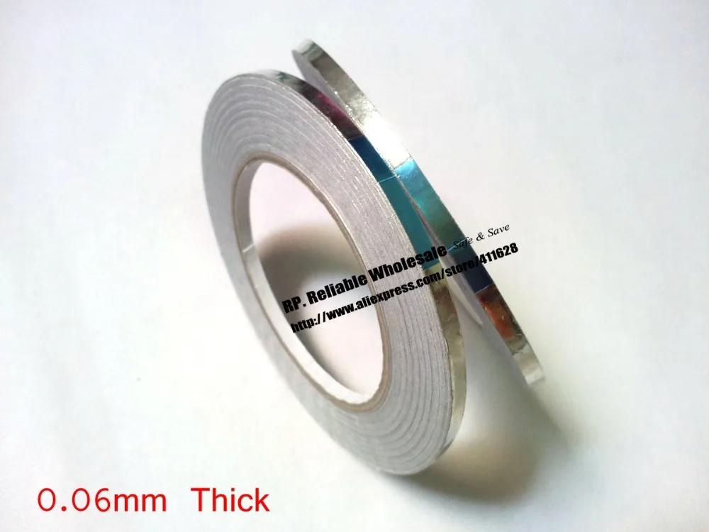 

wholesales 10PCS/lot 6mm* 40 meters *0.06mm Single Sided Adhesive Aluminum Foil Tape for EMI Shielding Masking