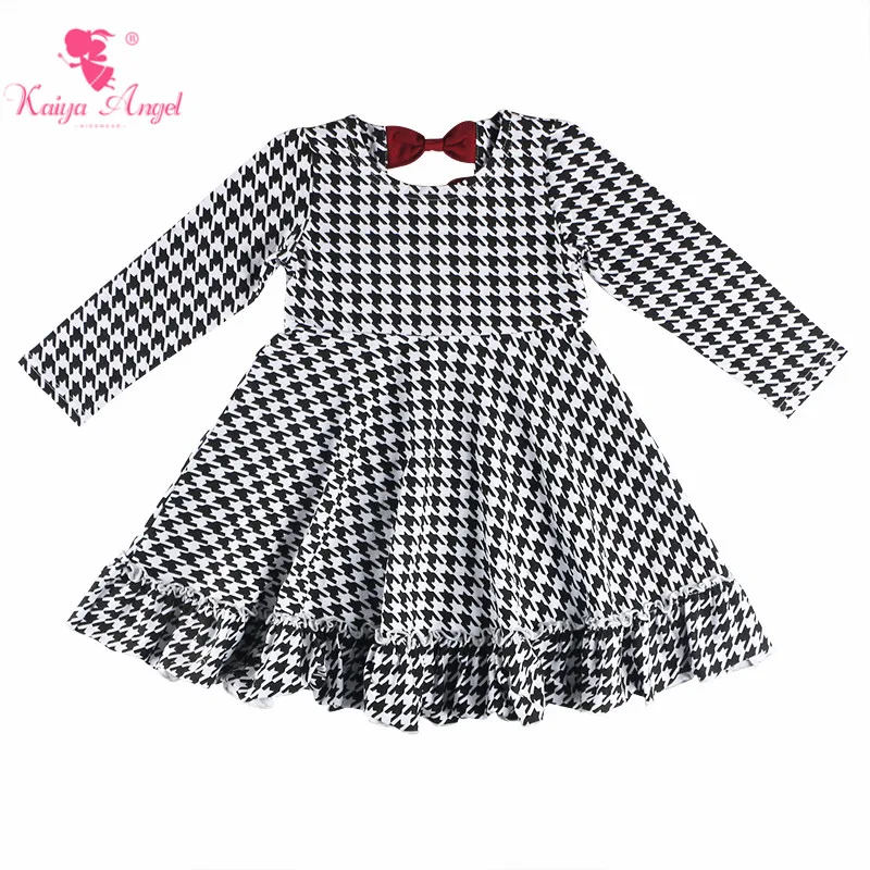Kaiya Angel 2018 Boutique Girls Bow Dress Toddler Long Sleeve Autumn Winter Cotton Clothes Princess Holiday Party One Piece | Детская
