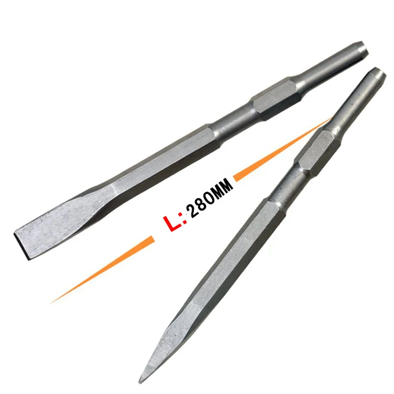 2 шт./компл. HEX 17 мм 1 шт. sharp насадки для душа и 1 шт. с плоской головкой 17*280 электрическое ударное долото для бетона/кирпич/стены/плитка долбежные
