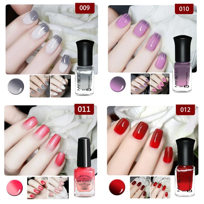 MYDANCE блеск лак для ногтей изменение температуры цветной гель маникюрный замочить