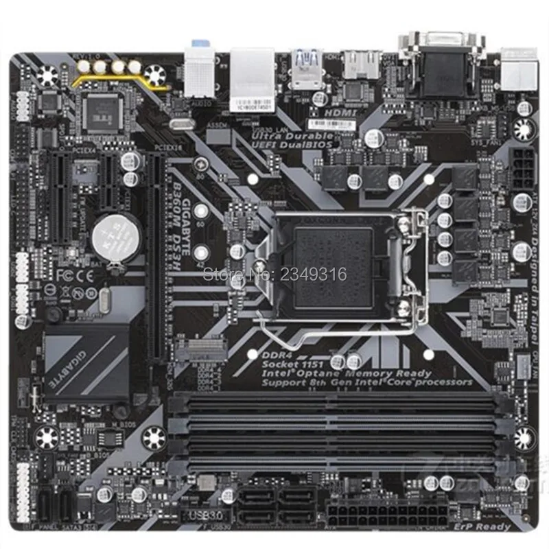 Для Gigabyte GA-B360M DS3H рабочего B360 материнская плата B360M DS3H гнездо LGA1151 DDR4 USB3.0 SATA3