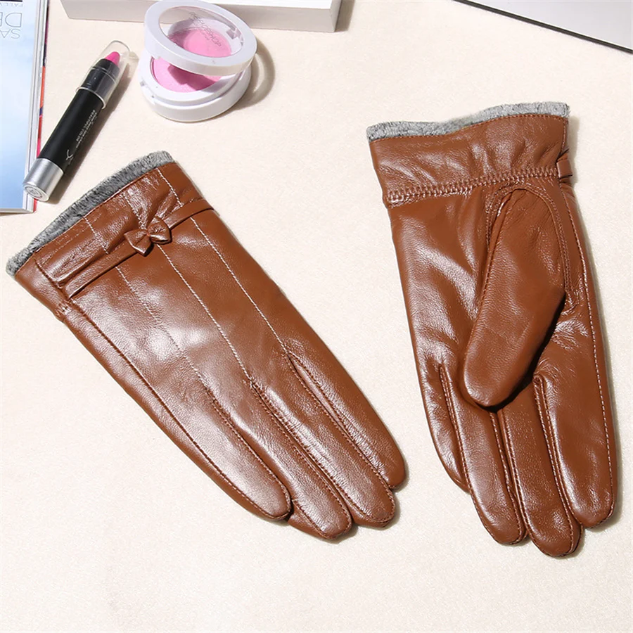 Высококачественные перчатки из натуральной кожи зимние теплые утолщенные