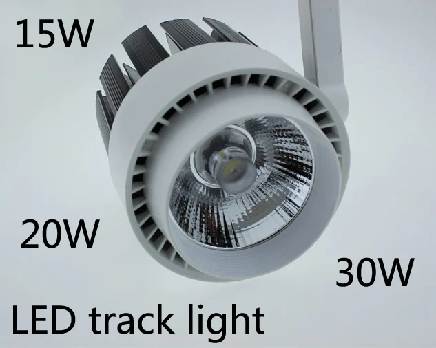 

10pcs/lot 110V - 240V track spotlight LED rail spot light lamp COB 15W 20W 30W LED track light ,free shipping