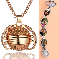 2019 exquisite diy photo storage pendant gold plating 4 colors angel wings locket necklace gift for pretty women fashion jewelry