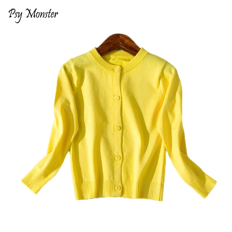 Пальто для девочек Теплые детские вязаные пуговицы кардигана свитер маленьких