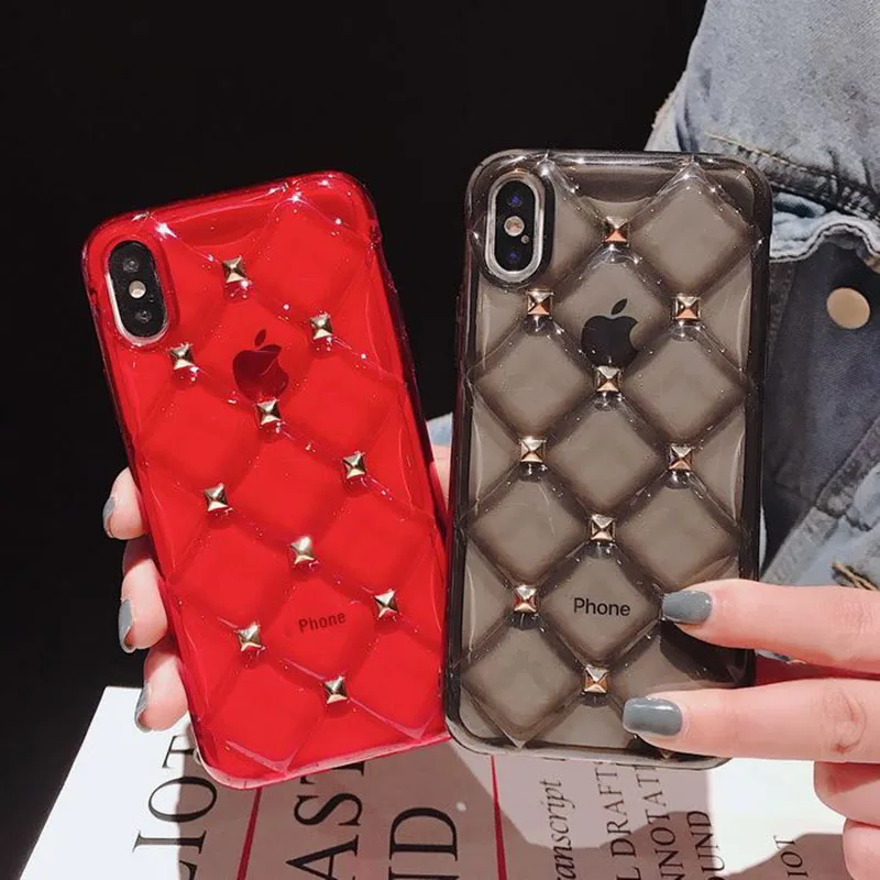 Мягкий Блестящий 3D-чехол для iPhone 7 8 6 6S Plus X XR XS Max Прозрачный ударопрочный чехол из