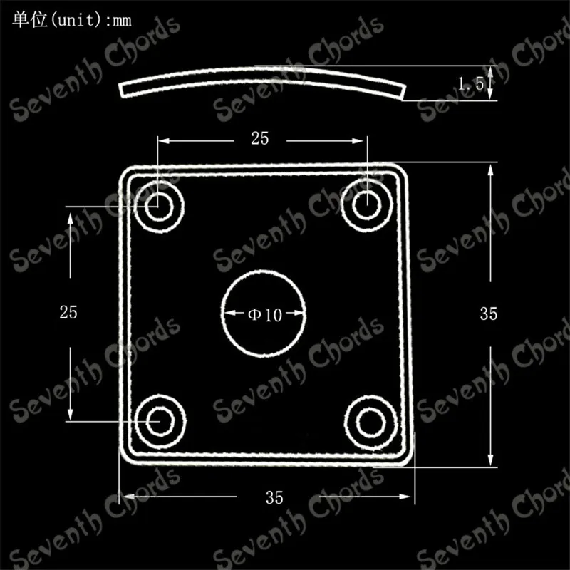 3 шт. 35 мм * металлический квадрат гитарный разъем пластины Крышка для