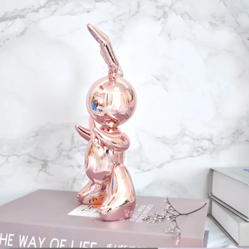 Nordic Rabbit Resin Electroplate Abstraction Animal Sculpture Craftwork Home Desktop Decor Accessories Valentine Gift X1627 | Дом и сад
