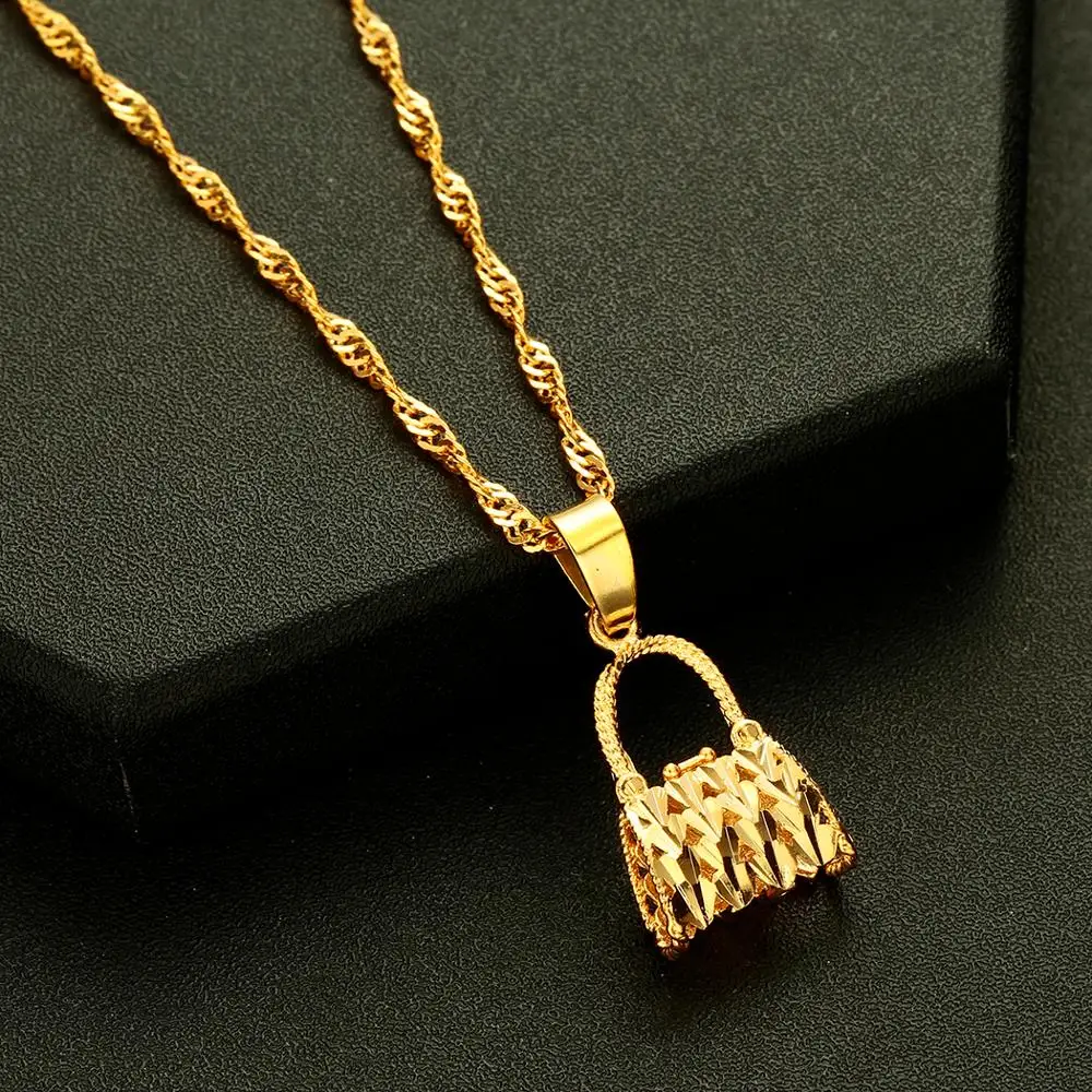 Женское ожерелье с подвеской кошельком 24K|Ожерелья подвеской| |
