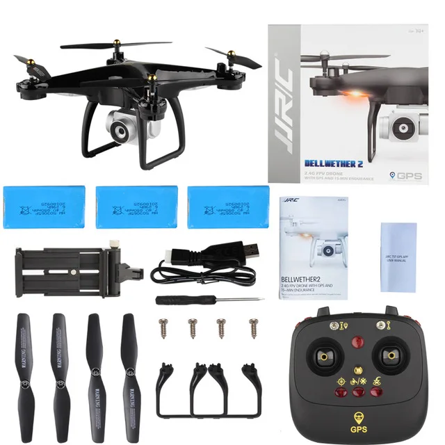 H68G Black 3 Battery Дрон JJRC H68G с камерой 1080P gps 5G Wifi FPV Квадрокоптер, Радиоуправляемый вертолет Профессиональный автоматический Квадрокоптер RC - Цвет: H68G Black 3 Battery