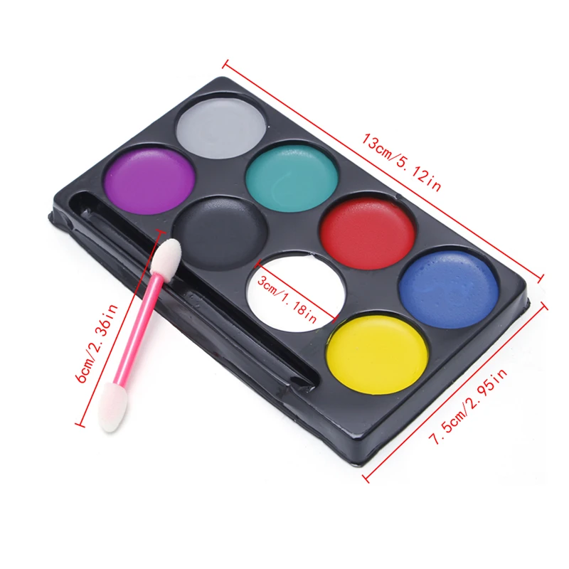 Набор для рисования на теле и лице 8 цветов|Акварельные краски| |