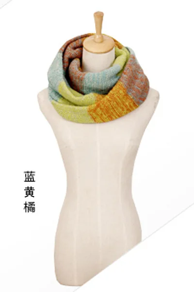 Роскошный брендовый шерстяной шарф женский теплый длинный снуд новый корейский