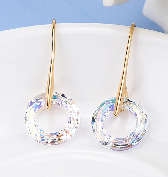 BAFFIN необычные серьги-капли из камня с кристаллами Swarovski для женщин, золотые богемные висячие серьги, индийские украшения - Окраска металла: Crystal AB-Gold