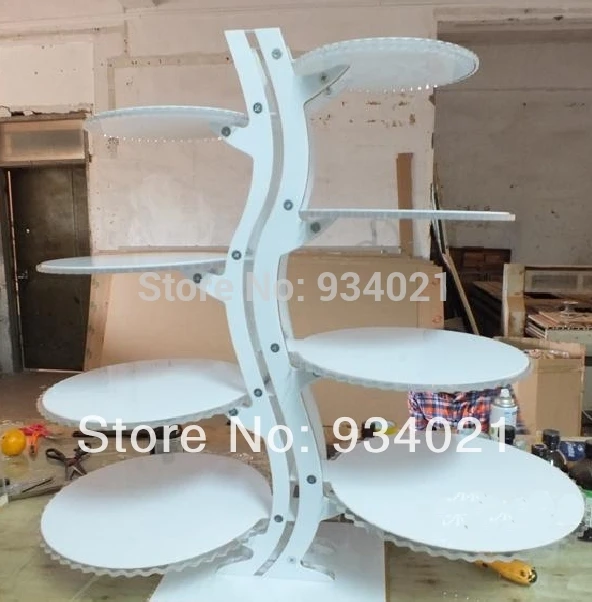 

Free Shipping 8 Tier White Wedding Acrylic Cake Display Plexiglass Cake Rack For Wedding Acrylic Party Cake Stand