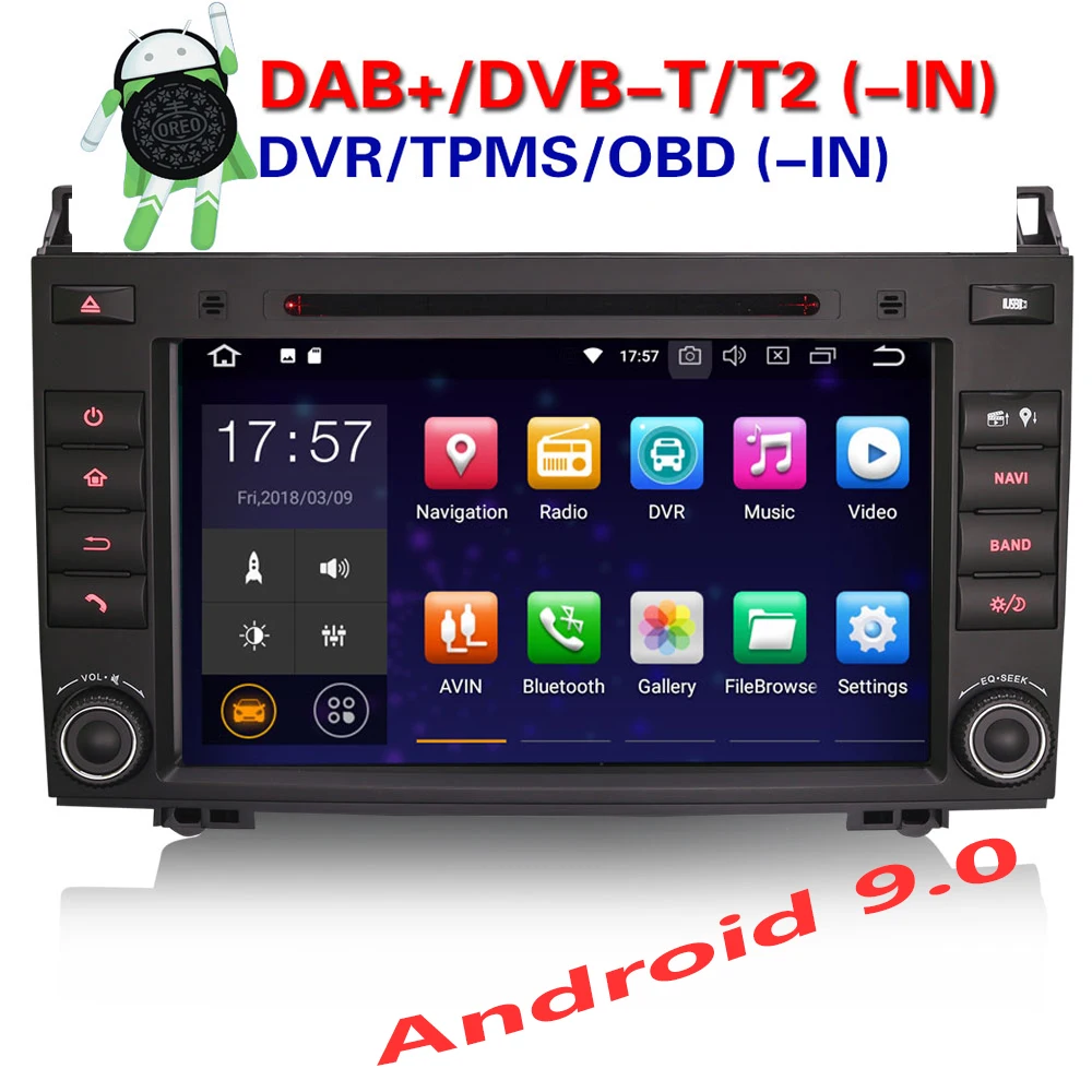 Erisin ES4821B 8 &quotAndroid 9 0 автомобильный DVD GPS четырехъядерный 2G RAM система PX30 для W245 W169