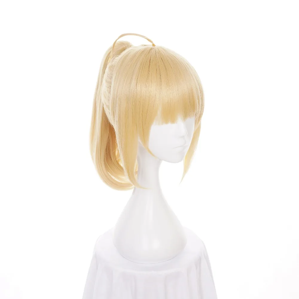 Ccutoo 35 см Fate stay night saber lily Косплей Полный парик золотой синтетические волосы парики с конским хвостом