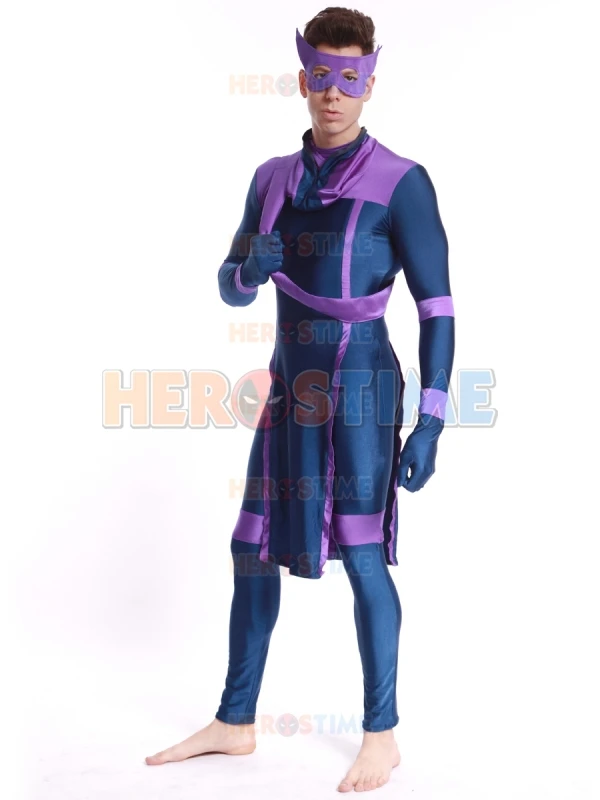 Костюм мстители фиолетовый и синий костюм супергероя из спандекса Hawkeye Клинтон