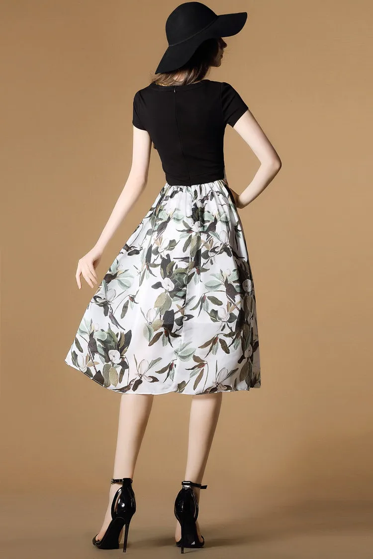 Women Party Vestidos Slim Waist Floral Dress Elegant Work Wear Casual HM0037 | Женская одежда