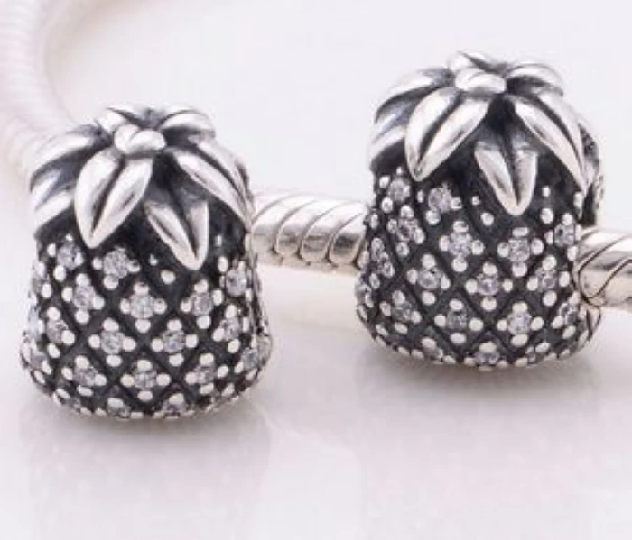Амулеты &quotАнанас&quot 925 пробы серебро Подходит Pandora браслет для подарка сделай сам