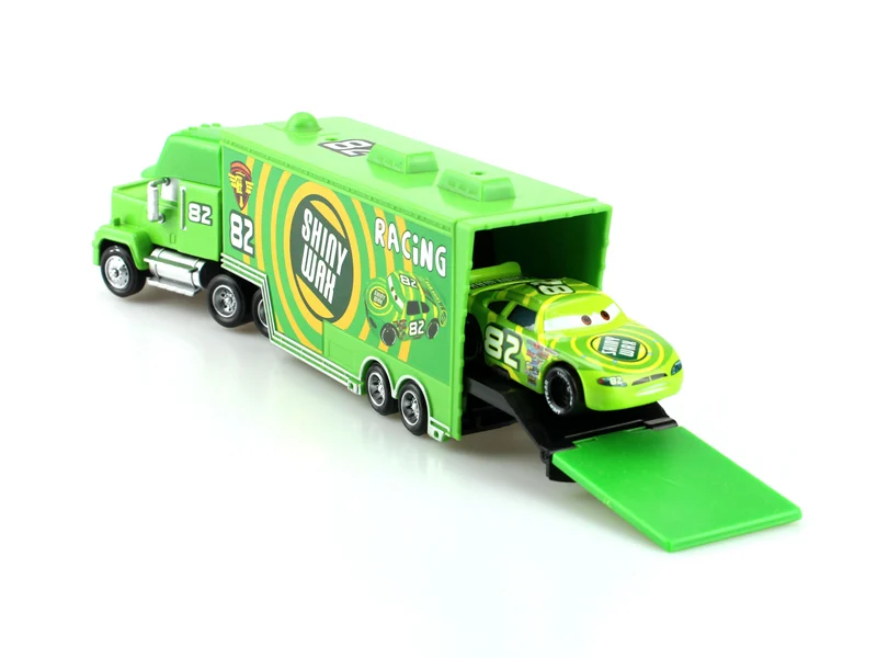 24 стилей disney Pixar Cars мак грузовик+ маленький автомобиль Маккуин Джексон Storm 1:55 литой металлический сплав автомобиль игрушки подарок для детей
