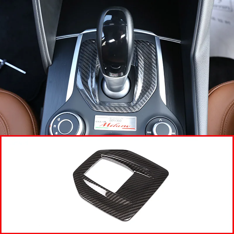 

Real Carbon Fiber For Alfa Romeo Giulia Car Center Console Gear Shift Panel Cover Trim Sticker For Alfa Romeo Stelvio 2016-2019