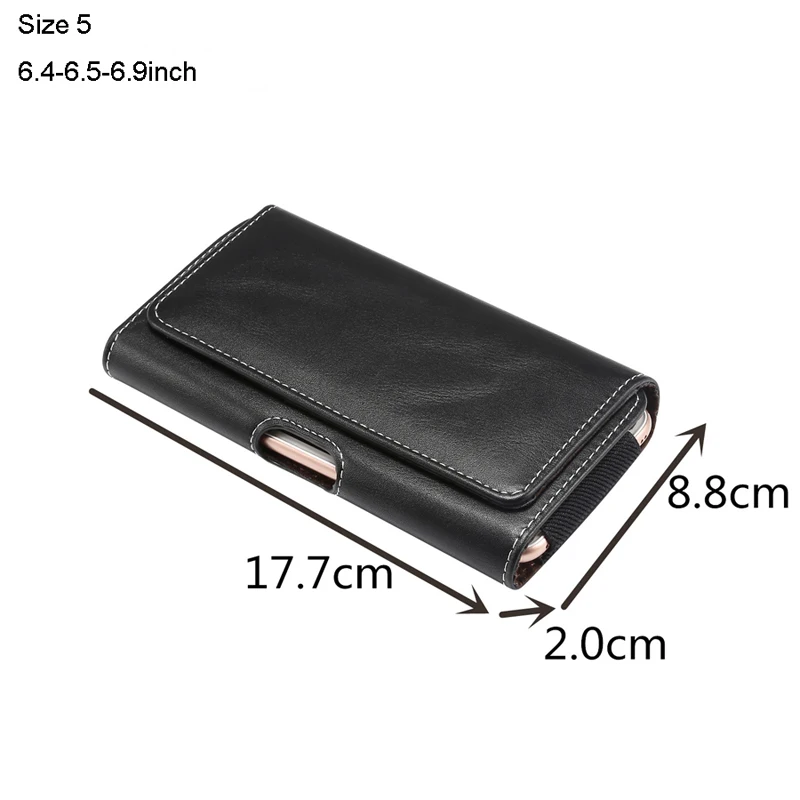 Size 5 Универсальный кожаный пояс кобура чехол для samsung S10 S9 S8 S7 S6 S5 note8 9 для iphone 8, 7, 6 6s X XS XR чехол крышка сумка на поясном ремне - Цвет: Size 5