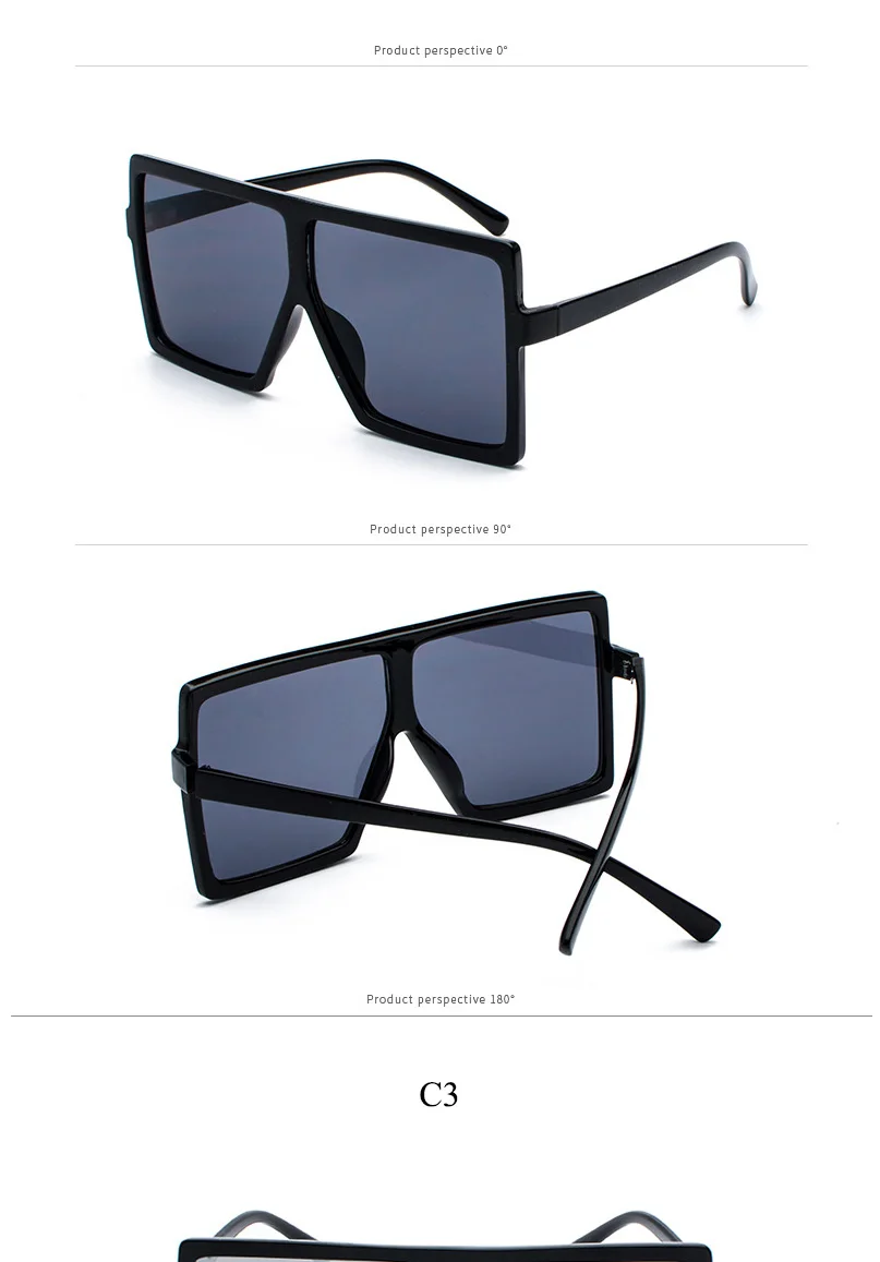 SIMPRECT Oversized Square Sunglasses Women Fashion Mirror Sun Glasses Retro Brand Designer Vintage Lunette De Soleil Femme