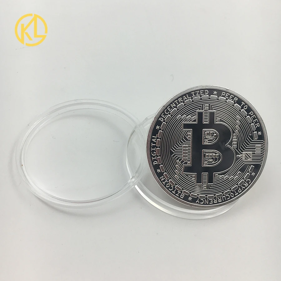 CO 019 99999 Посеребренная монета Биткоин BTC Litecoin Ripple криптовалюта металлическая