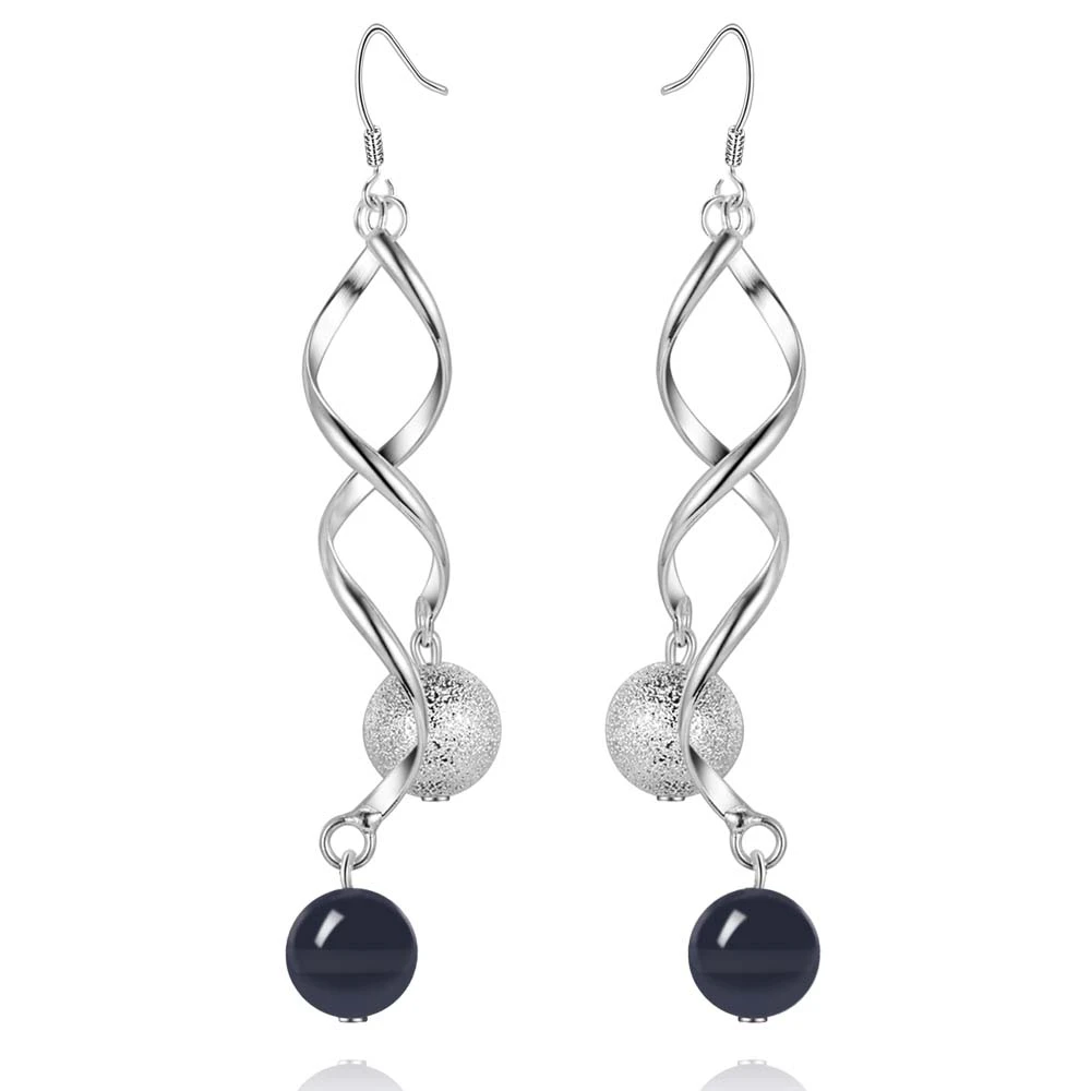 Женские серьги с цветными бусинами высококачественные серебряные серьги|earrings