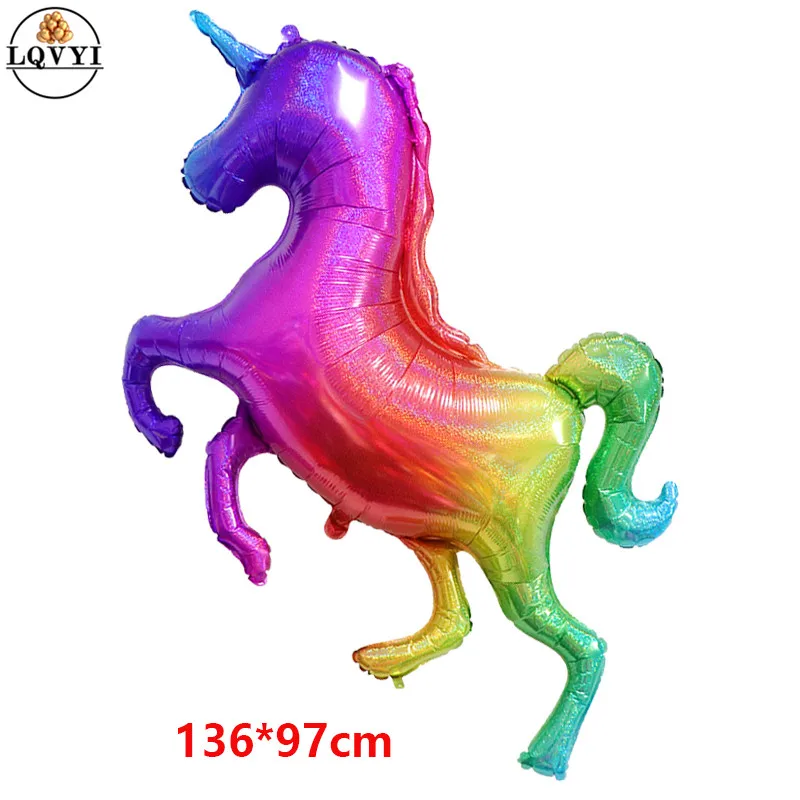 Армейский зеленый 1pc Unicorn Balloons Engagement Wedding Children's Day Birthday Party Decoration Foil Balloon Unicorn Balloon Party Decoration - Цвет: Армейский зеленый