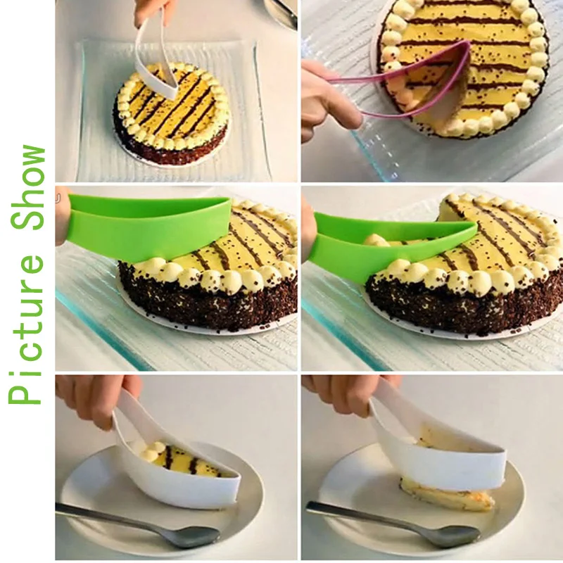 Qookiee Cake Slicer Pie Cutting Guider Cutter Slice Knife Kitchen Gadget Clip Tool Bread Pizza Divider | Дом и сад