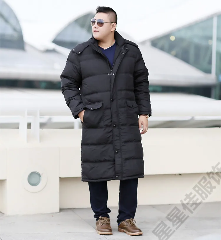 Плюс 12XL 10XL 8XL 6XL Новое поступление х-Длинная утепленная пуховая куртка мужская брендовая одежда однотонная теплая куртка с капюшоном 90% белая куртка на утином пуху