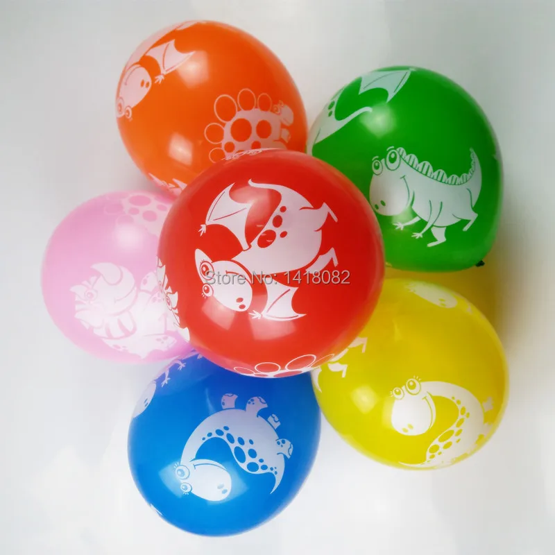 Воздушные шары в виде динозавра латексные голубого розового красного цветов