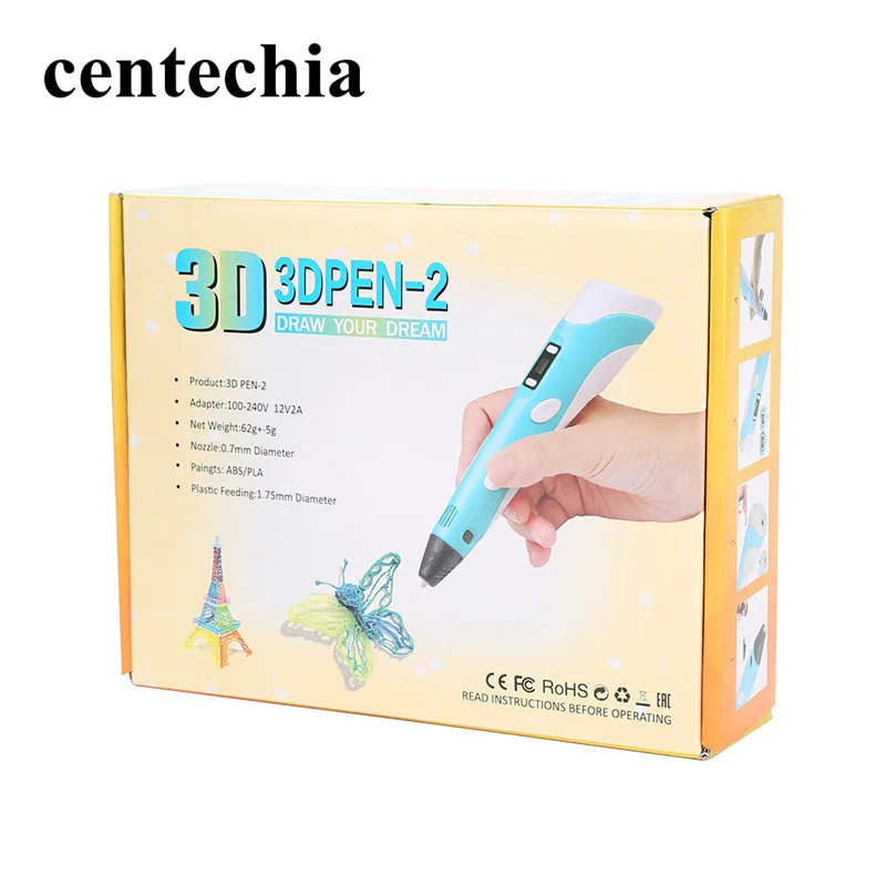 Centechia 3d ручка DIY 3D принтер рисунок пером печать Ручка лучше для детей с бесплатным