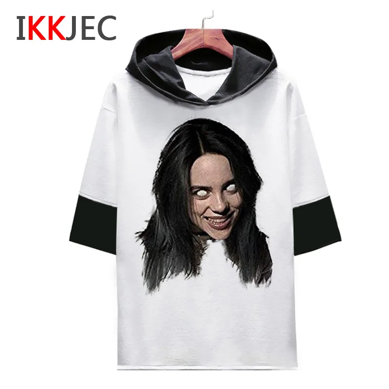 1806 Billie eilish Футболка с принтом, забавные мужские/женские футболки, повседневные футболки, футболка с круглым вырезом, модная летняя уличная одежда в стиле хип-хоп - Цвет: 1806