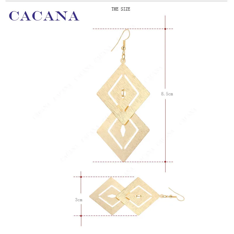 CACANA длинные висячие серьги для женщин Lozenge стиль Мода Бижутерия Лидер продаж No. A115
