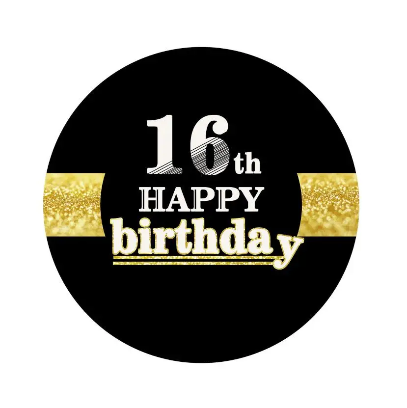 16th 1 шт. 6,5*6,5 см 16 18 21 30 40 50 60 70 80 90th наклейки с днем рождения Юбилей вечерние подарок на день рождения, Декор детские игрушки Пастер - Цвет: 16th