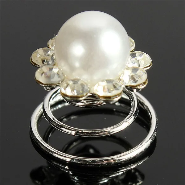 12 шт. свадебные заколки для волос с жемчугом и кристаллами Скручивающиеся