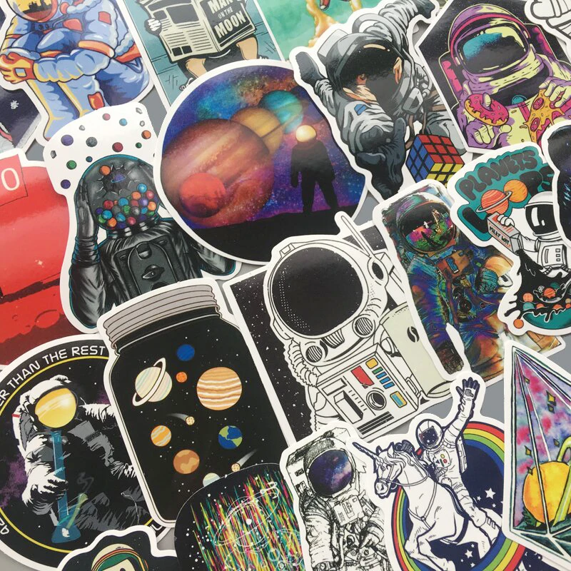 50 шт. наружные наклейки с космосом игрушки для детей инопланетянин НЛО астронавт ракета корабль плакат планета Скрапбукинг скейтборд ноутбук ТВ