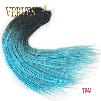 #17 VERVES коробка косички крючком косички 24 дюймов 22 корня/упаковка Ombre синтетические косички наращивание волос тепло волокно оптом крючком косички розовый - Цвет: #17