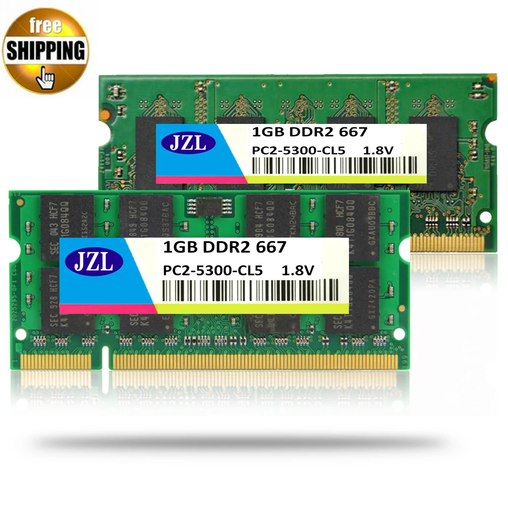 JZL Laptop Memory Ram SODIMM PC2-5300 DDR2 667MHz 200PIN 1GB / PC2 5300 DDR 2 667 MHz 200 PIN 1.8V CL5 Notebook Computer SDRAM